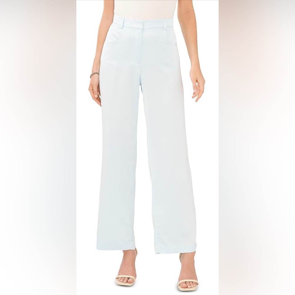Vince Camuto Womens High Waist Textured Wide Leg Sea Breeze 14 NWT